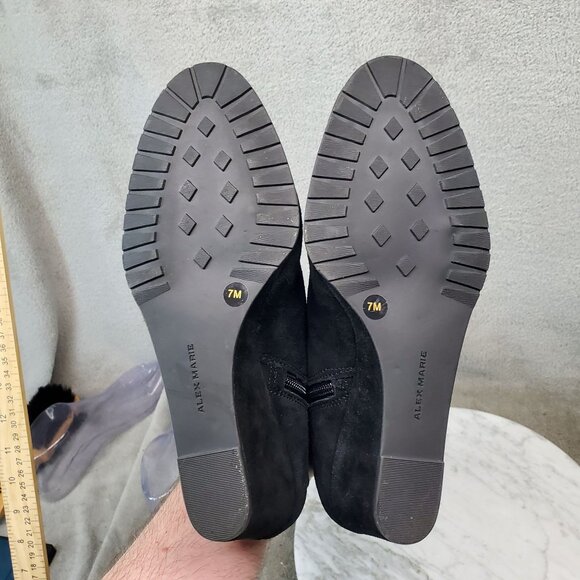 Alex Marie Shoes Womens Size 7 Daria Black Suede Ankle Boots - Picture 8 of 9